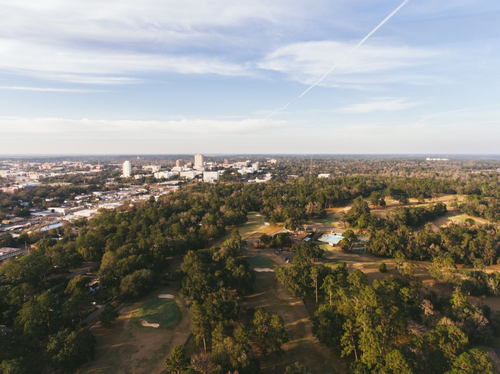 Capital City Country Club with Downtown Tallahassee, Florida in View - Aerial Photo