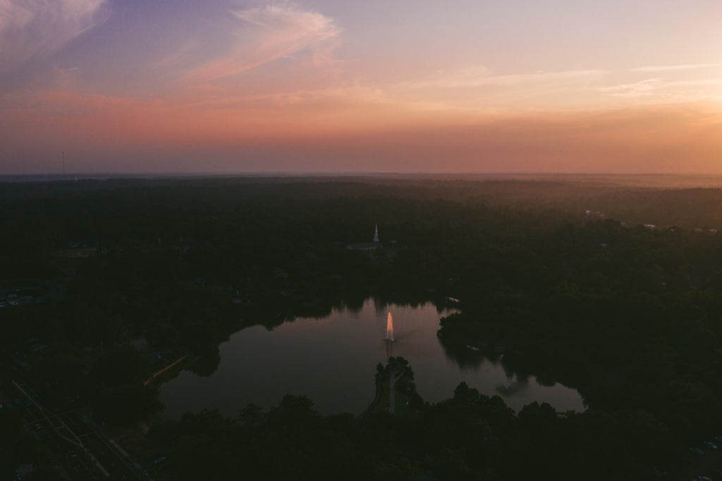 Lake Ella at Sunrise in Tallahassee, Florida - Aerial Tallahassee